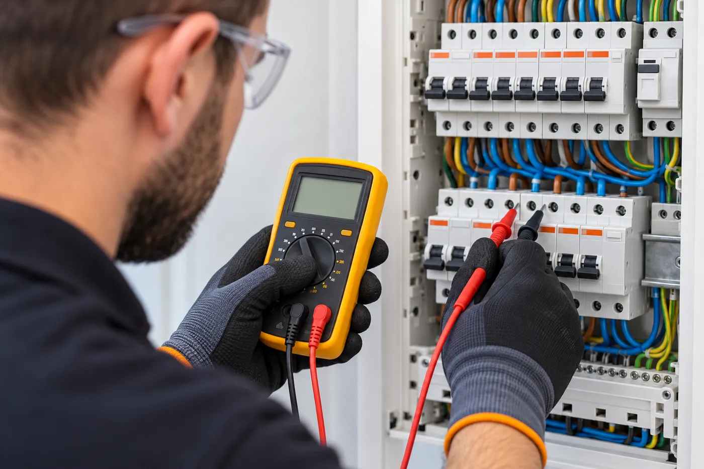 Test d'un disjoncteur au multimètre, circuit par circuit, lors d'un dépannage dans le Val-de-Marne